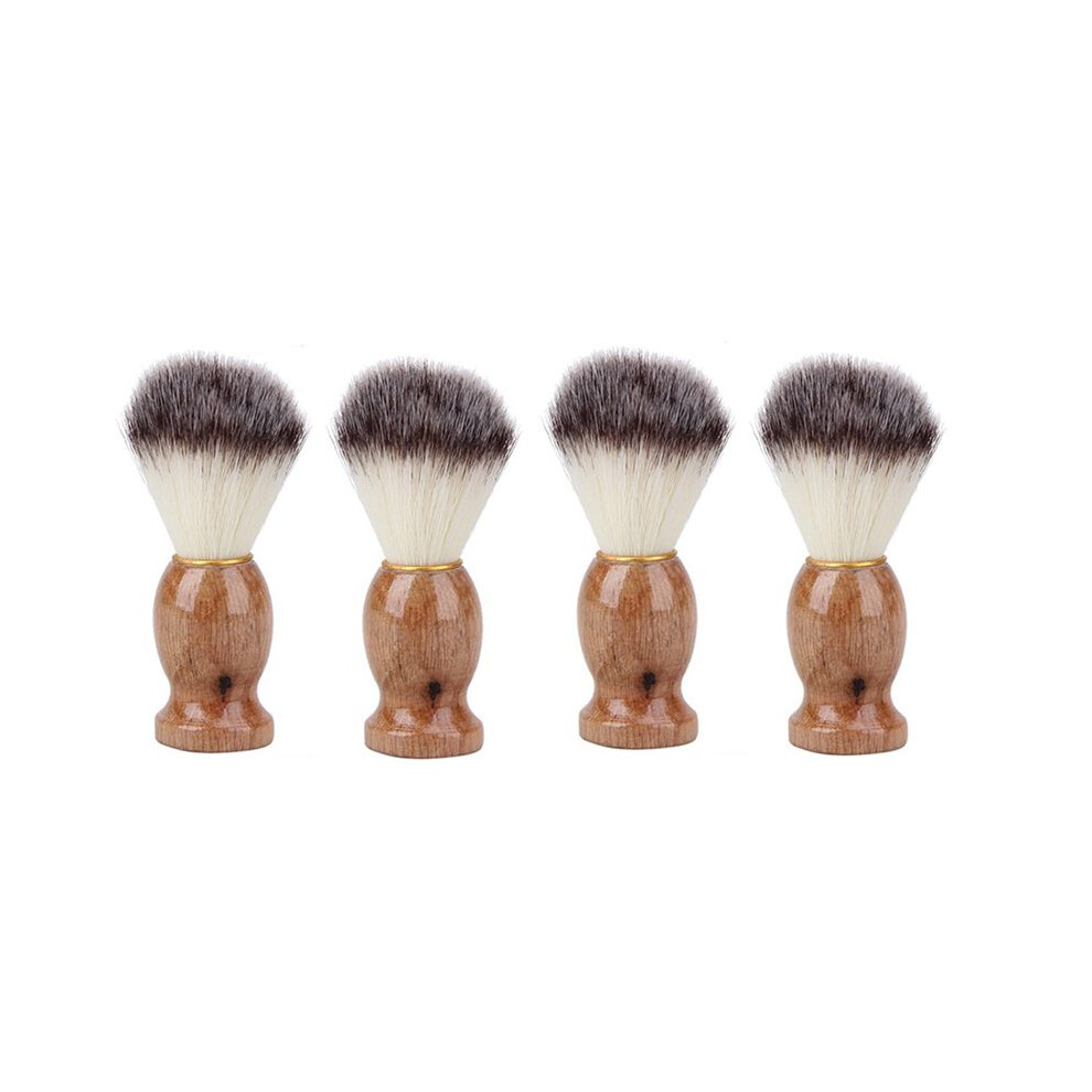 4Pcs Badger Hair Men's Shaving Brush Salon Men Facial Beard Cleaning Appliance Shave Tool  Brush with Wood Handle