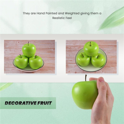 4 Large Artificial Green Apples-Fruit 2