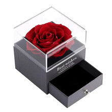 Halskette mit konservierter Rose und Herzanhänger mit der Aufschrift „Ich liebe dich“ in 100 Sprachen – Romantisches Geschenk für sie –