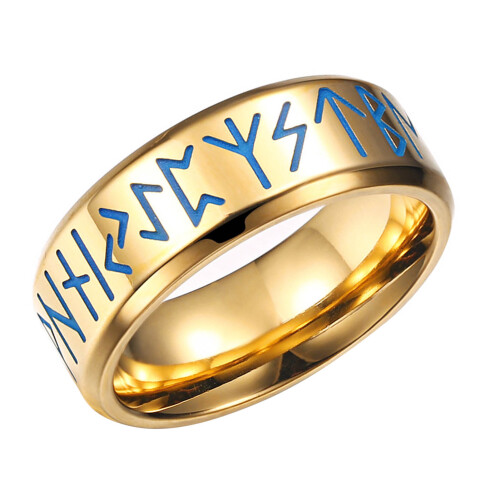 Δαχτυλίδι φωτεινής λάμψης για άνδρες Norse Viking Runes Τιτανίου-χάλυβα Fidget δαχτυλίδι, 2