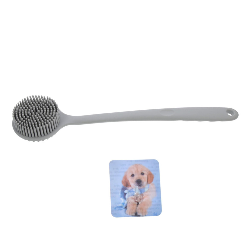 Silicone Back Scrubber with Long Handle and Gentle Exfoliation DualSided Shower Brush for Body