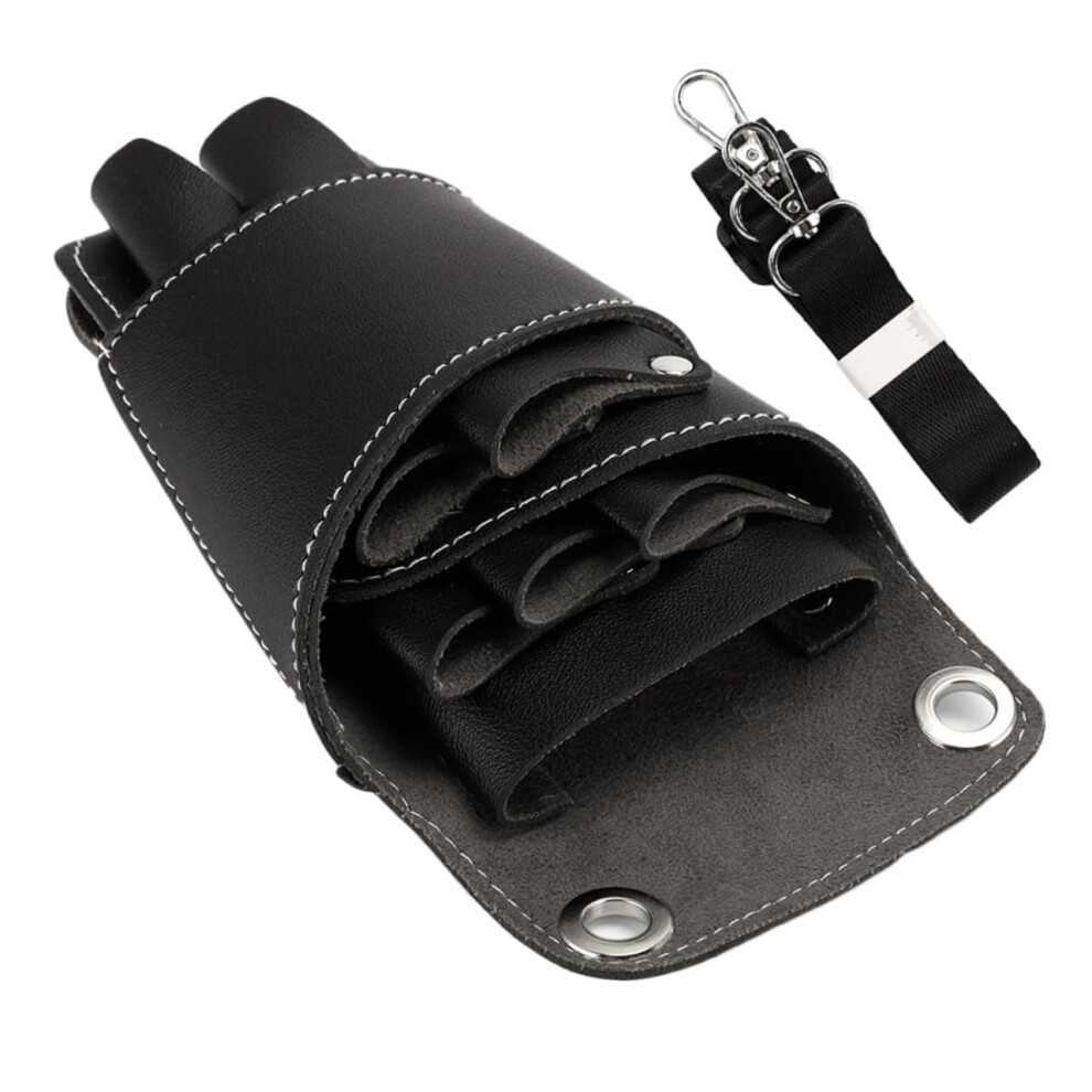 Hairdressing Scissor Pouch With Dual Carrying Options, Leather Barber Tool Bag For Spacious Storage 9450606648945