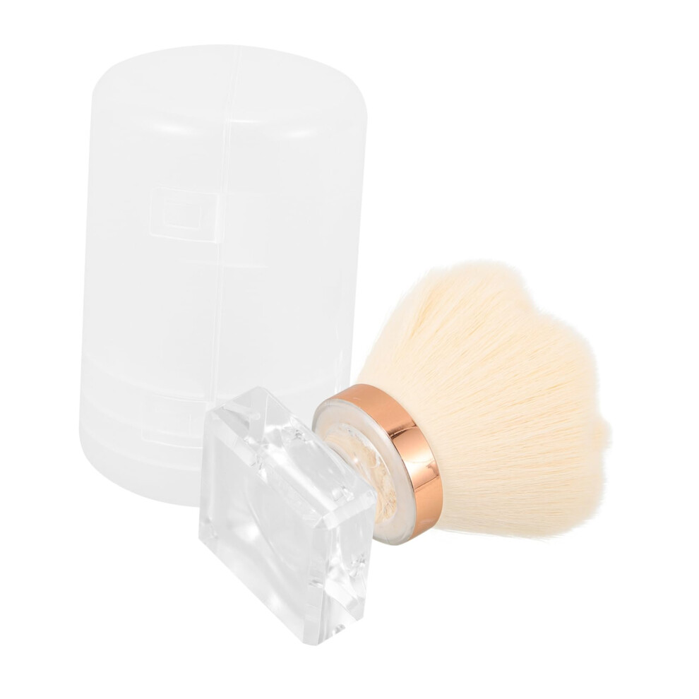 DualPurpose Nail Dust Brush and Blush Makeup Brush with Soft Bristles and Travel Case