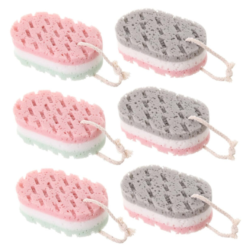 6pcs DualSided Exfoliating Body Scrubber Sponge for Shower and Gentle Skin Cleansing