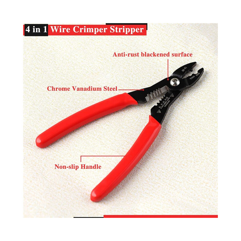 4-In-1 Multi-Purpose Electricians Pliers Wire Cutter, Stripper, Gripper For 12-20 Awg Insulated & Non-Insulated Wires 6033897271226