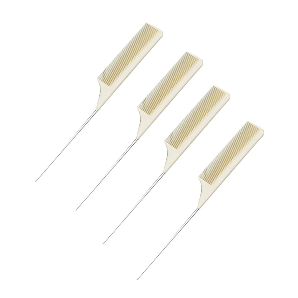 Unisex Tail Comb Set 4Pcs Anti Static Steel Needle Hair Combs For Precision Sectioning Styling Coloring