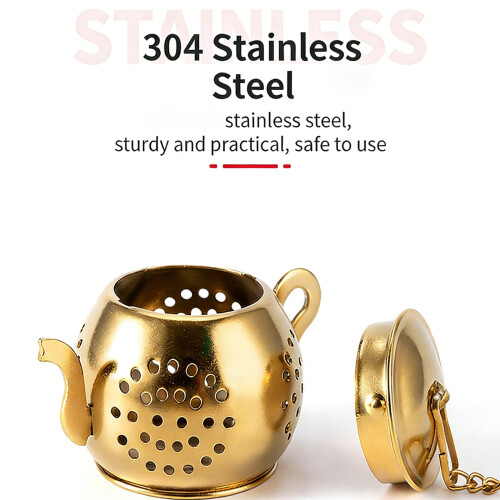 Versatile Teapot Feature Lid And Integrated Tea Filter-Gold 1