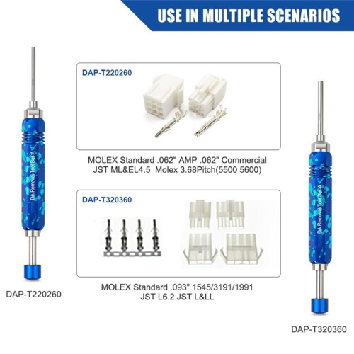 Pin Extractor Tool for  .062in & .093in Pin and Socket Connectors, 2PCS Tube Type Ejector Rod Insertion Tools 2