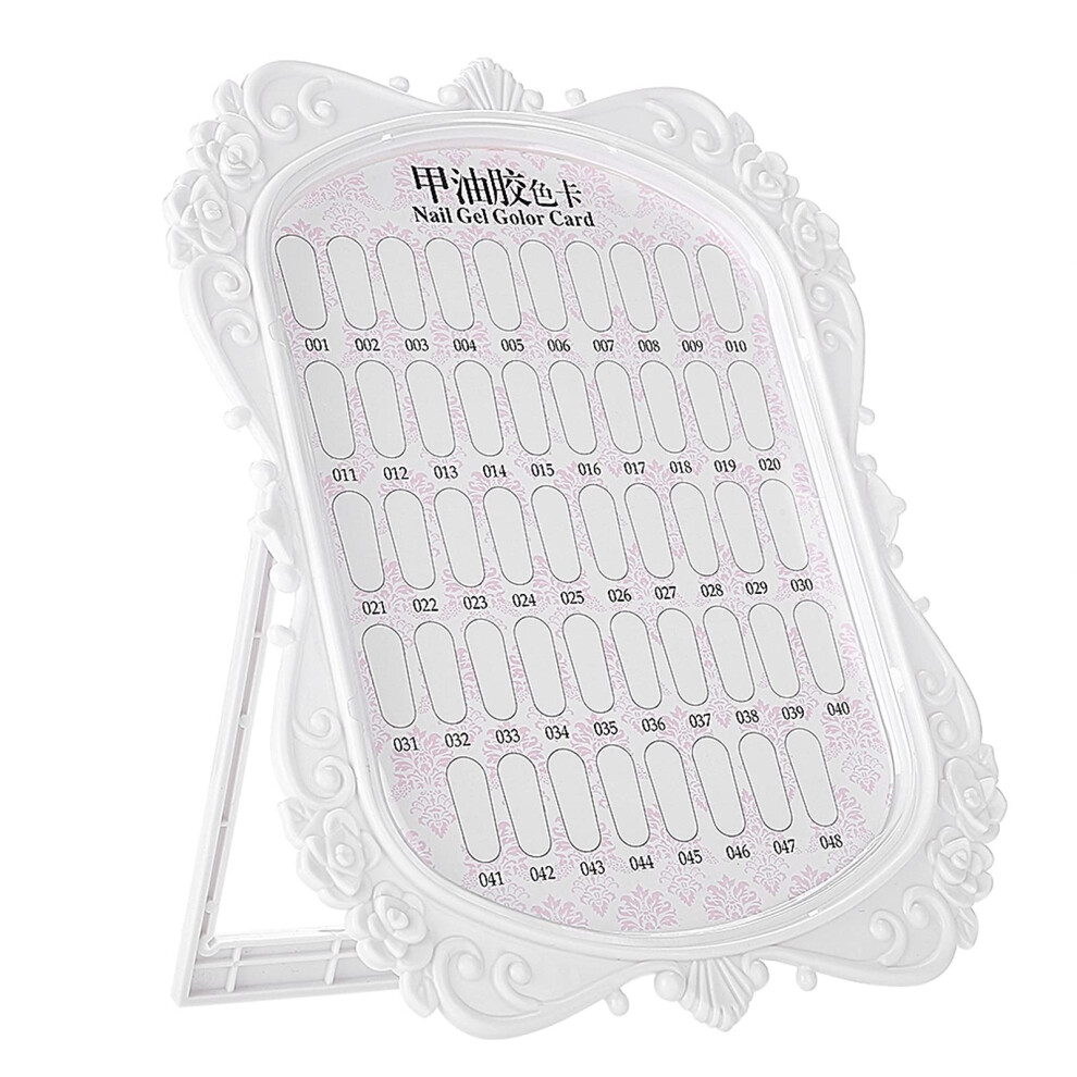48 Colors Nail Swatch Book and Color Display Chart Board for Gel Polish and Nail Art Practice
