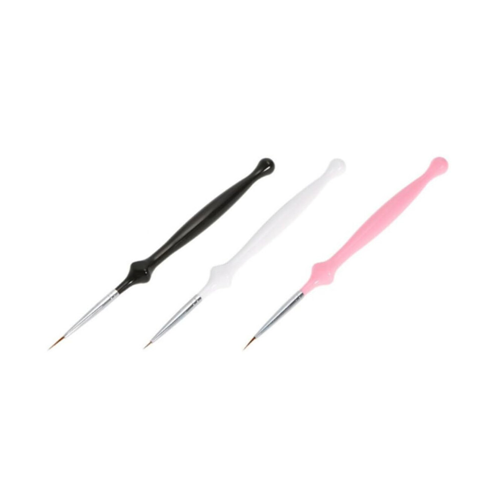 3pcs Fine Detail Nail Art Brush Set for Gel Polish Precision Liner and Pattern Painting