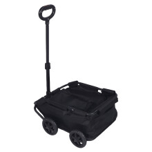 Multifunktionaler faltbarer Haustierwagen mit 4 Rädern, tragbar für Outdoor-Reisen, Schwarz