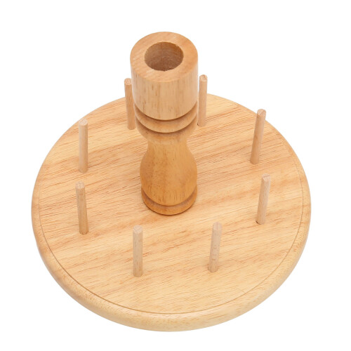 Embroidery Quilting Sewing Tools, Durable Beech Wood Thread Organizer Rack, Space Saving Design for Classic Appearance 2
