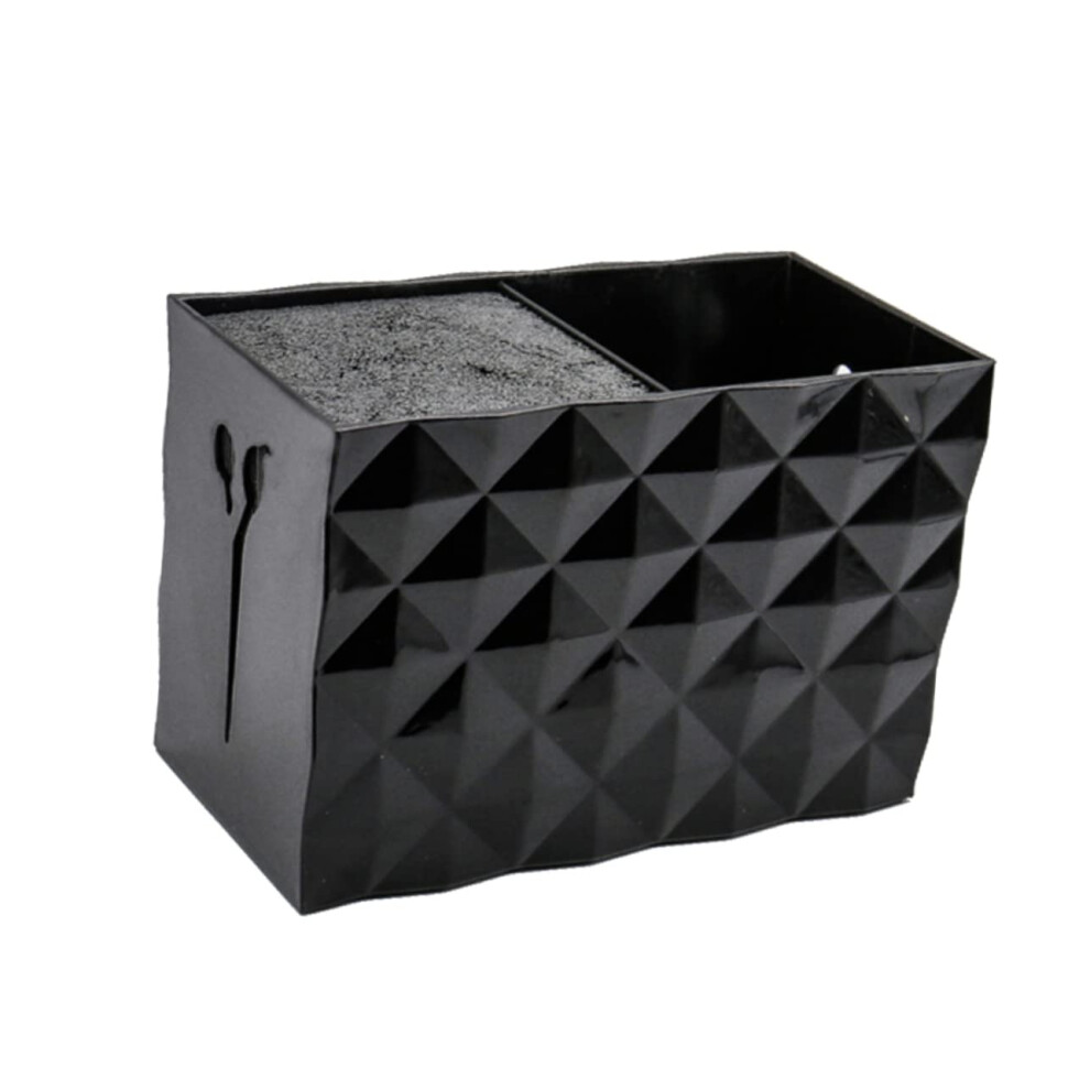 Unisex Black Hairdressing Tools Holder With Large Capacity Dual Slot Design, Salon Scissor Organizer Box