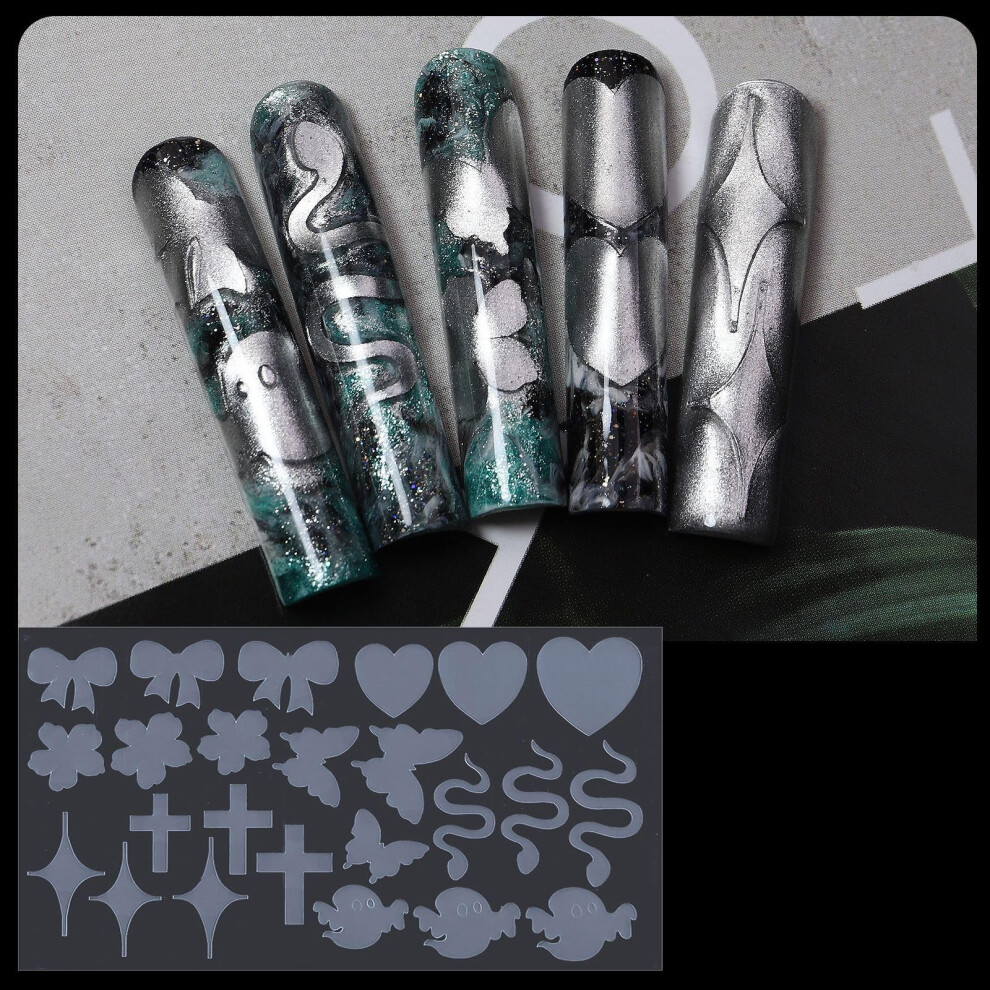 French Nail Tips Guide Stickers for Precise Manicure Stencil Tool with Multiple Style Options