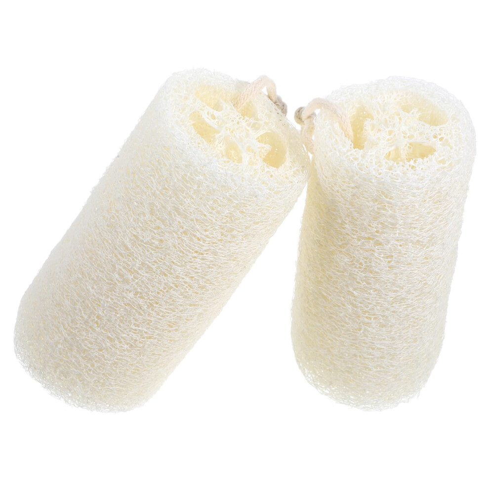 2pcs Natural Loofah Bath Sponge Body Scrubber for Deep Skin Exfoliation and Smooth Skin Care