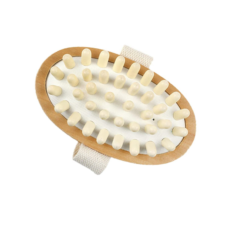 Wooden Body Brush and Massager with Soft Bristles for Gentle Exfoliation and Lymphatic Massage