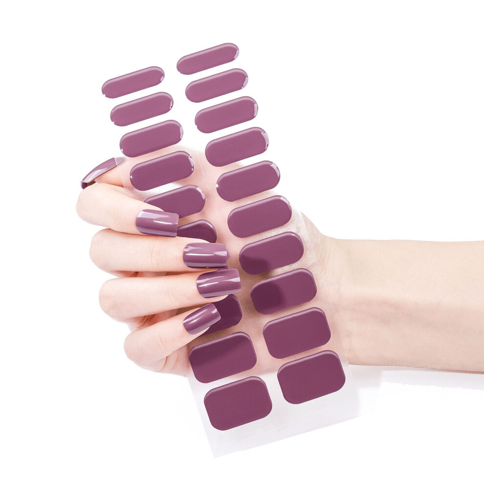 Purple Gel Nail Strips Salon Quality No Lamp Required Easy Apply Remove 22Pcs Nail Stickers