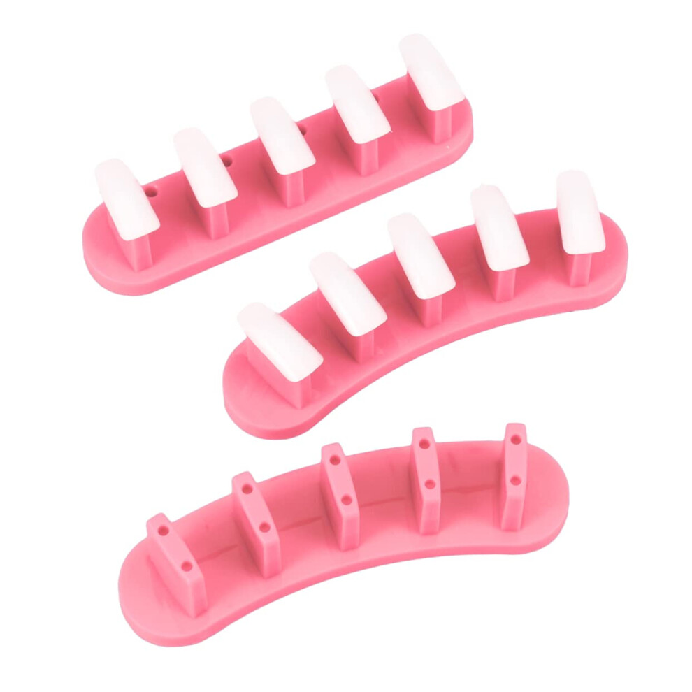 Pink Nail Practice Stand Set for Precise Nail Art and Stable Display Rack for Salon or Home Use