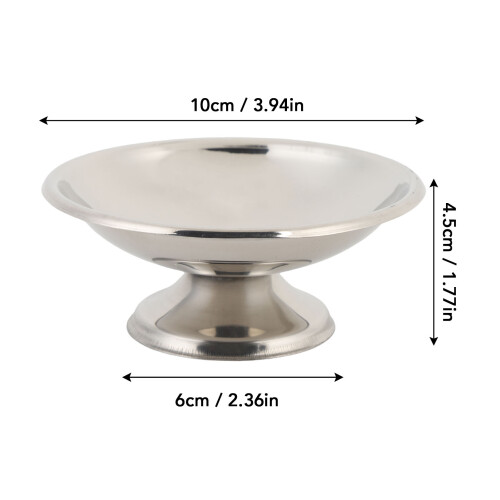 Edelstahls Eisbecher 10 cm Salat Pudding Dessertschale mit Gabel 1