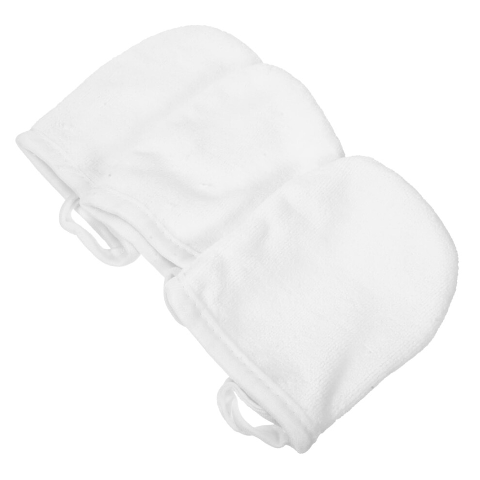 White 3Pcs Makeup Remover Pads And Microfiber Cleansing Gloves Reusable Ecofriendly For Foundation