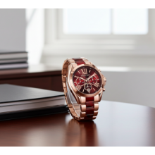Michael Kors Bradshaw Cronógrafo Esfera Doble Tono Reloj de Mujer MK6270