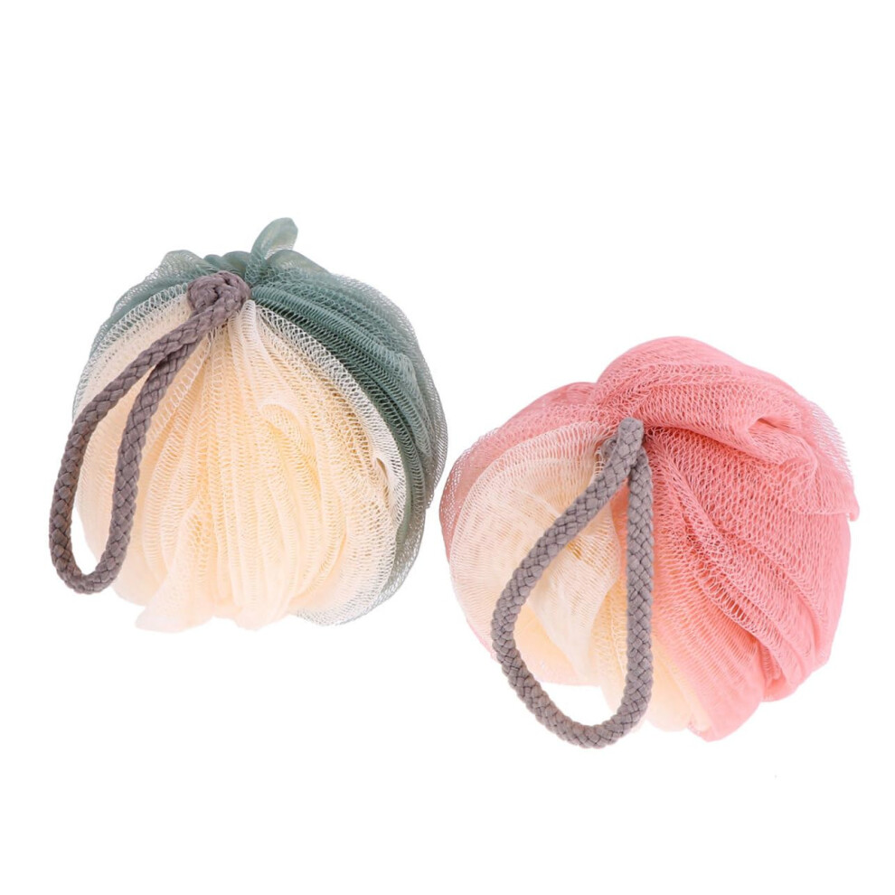 Shower Puff and Bath Loofah Set for Gentle Exfoliation, Rich Lather, Quick Dry Hanging Loop