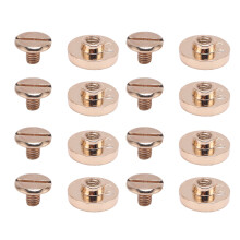50 Stück Leder-Nieten mit Schrauben, 10 mm, Zinklegierung, Gold, Flachkopf mit Schlitz