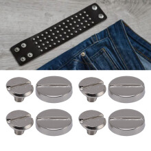 50 Pcs 10mm Zinc Alloy Flat Head Slotted Rivet Screw Set for Leather Crafts Silver