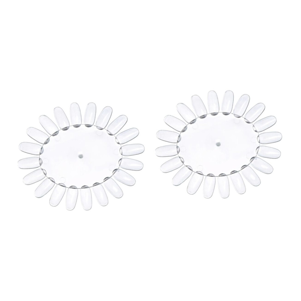 20pcs Transparent Acrylic Sunflower Nail Art Display Wheel for Salon Color Showcase and Practice