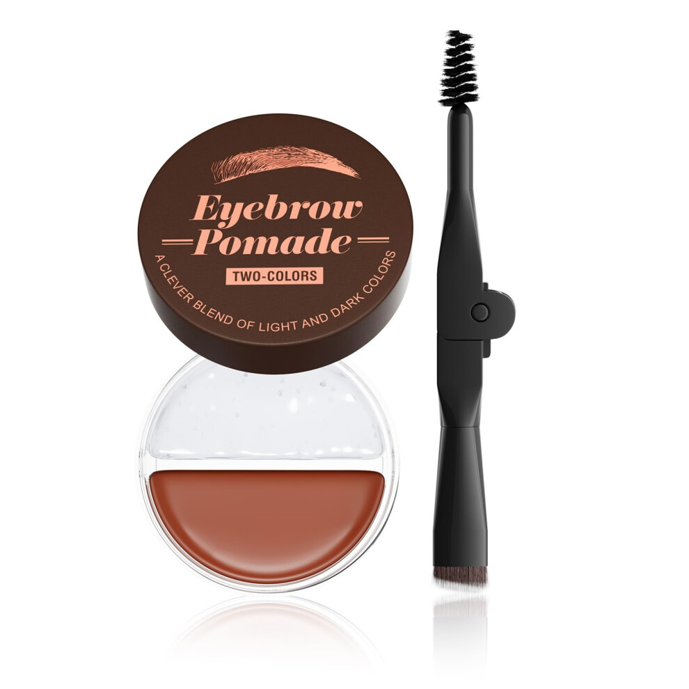 Dual Color Eyebrow Pomade with Brush, Long Lasting Smudgeproof Brow Gel for Women