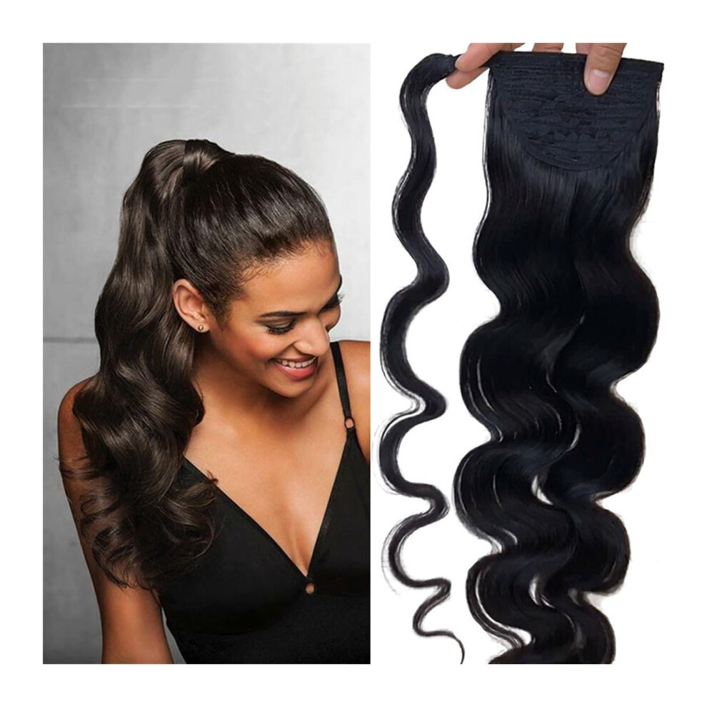 Unisex Blonde Brazilian Remy Human Hair Ponytail Extension Body Wave With Easy Clip For Instant Volume