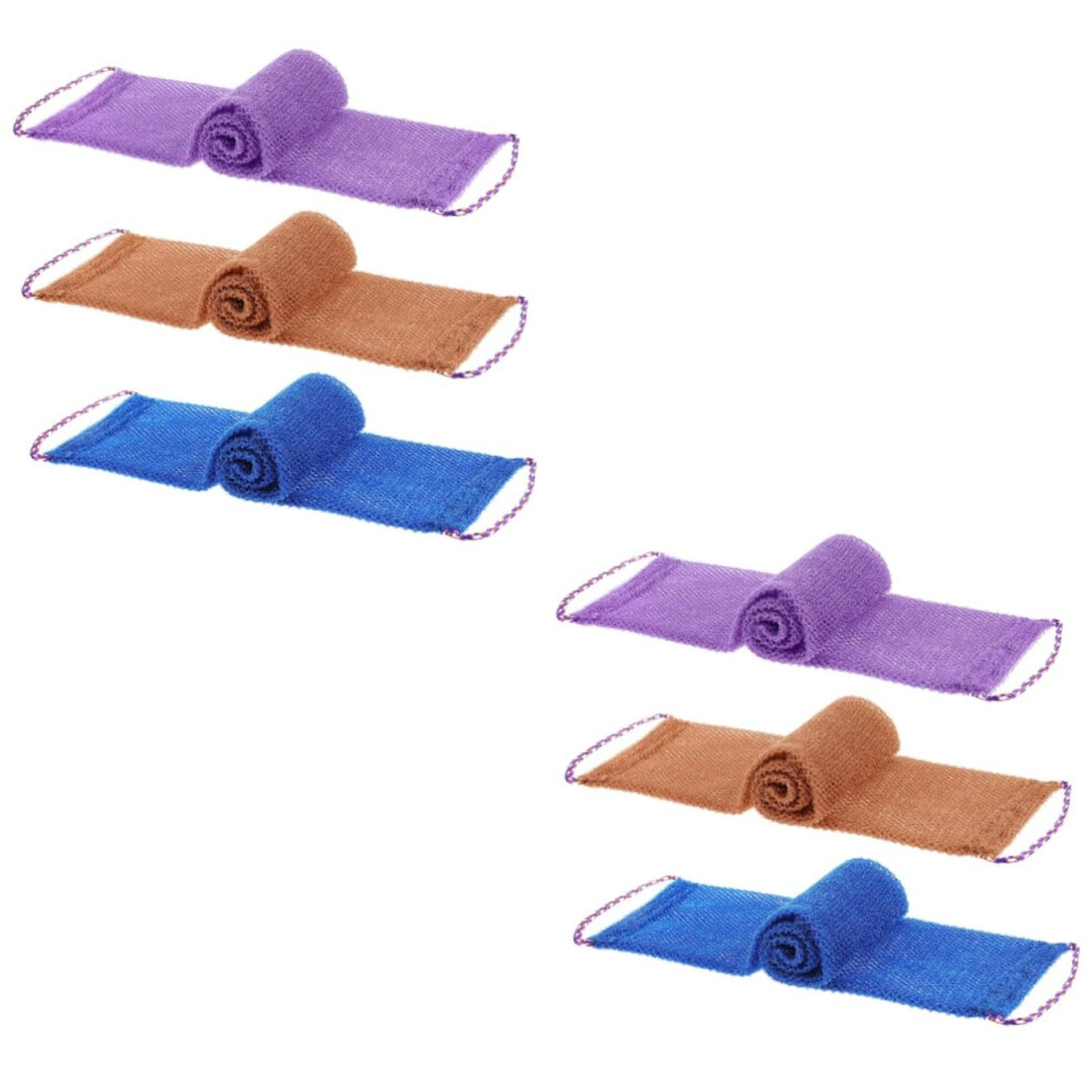 6pcs African Exfoliating Bath Towels Back Scrubber for Shower Deep Cleansing Long Nylon Cloth