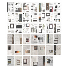 40 Blatt Scrapbooking-Sticker-Set, Vintage Washi Sticker-Set, 2 verschiedene Designpapiere für DIY-Scrapbooking und Fotoalbum-Scrapbooking