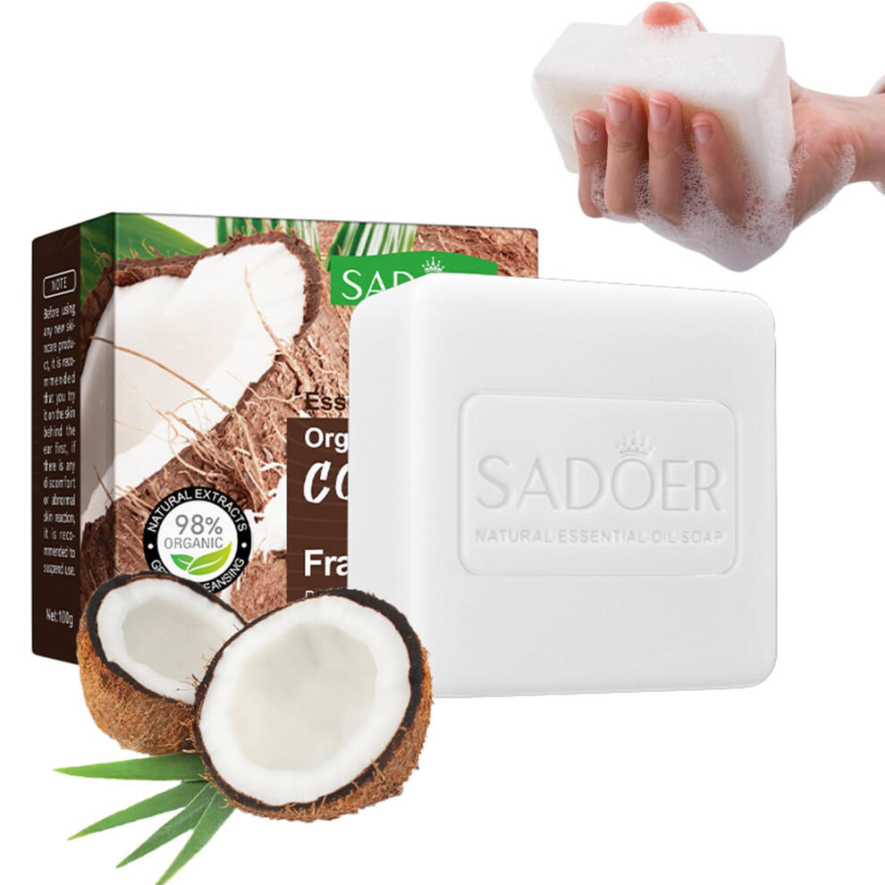 Organic Coconut Oil Soap with Deep Hydration for Face and Body, Handmade Natural Nourishment