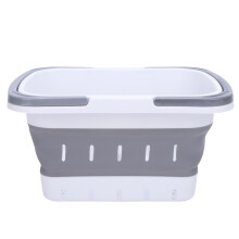 Foldable Bath Toy Storage Basket 15x20x28.3cm Grey Quick Drain