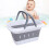 Foldable Bath Toy Storage Basket 15x20x28.3cm Grey Quick Drain 16