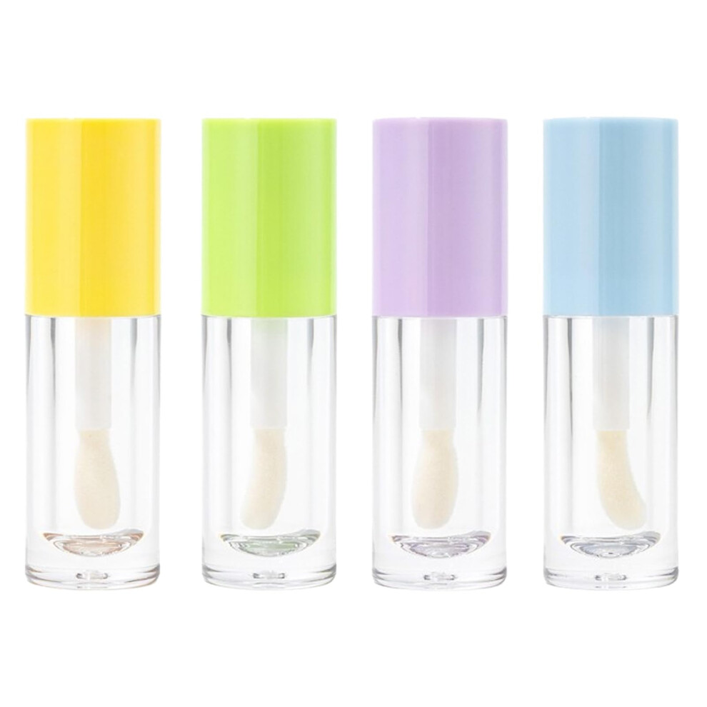 Clear 4 Pcs 6Ml Empty Lip Gloss Tubes Refillable Leakproof Containers For Diy Lipstick Balm