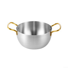 Stainless Steel Ramen Pot with Handles, Stackable Korean Noodle Cooking Pot, Flat Bottom 16CM
