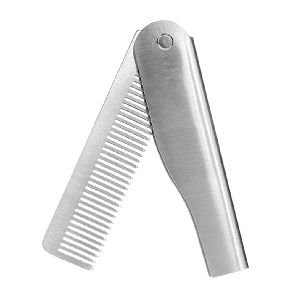 Beard Comb Folding Stainless Steel Pocket Size Hair and Beard Styling Grooming Tool