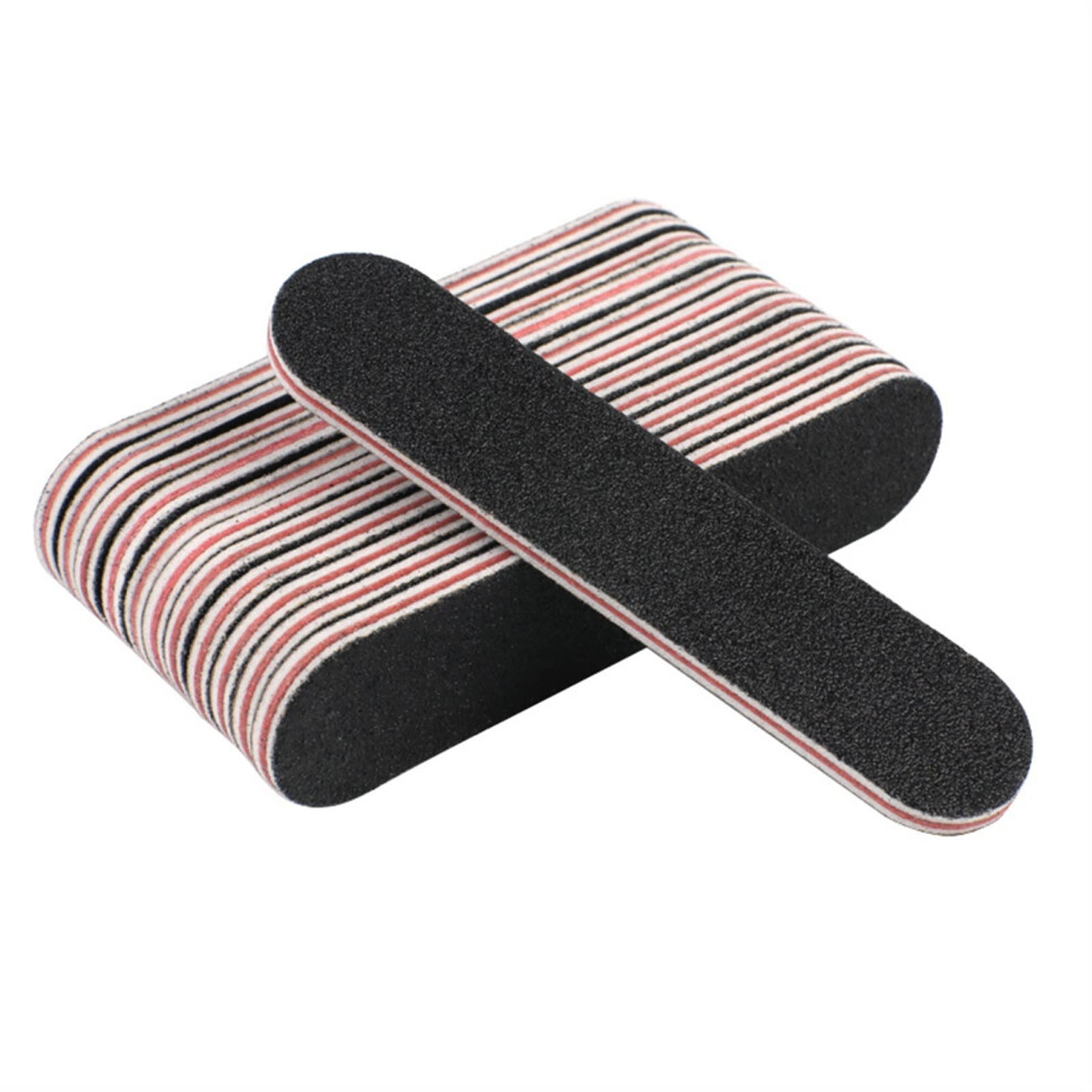 Black/Grey Nail File Buffer 100/180 Grit Bulk 100Pcs Mini Emery Board Set For Professional Salon