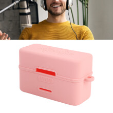 Rosa Silikon-Schutzhülle für das Mini-Mikrofon und Ladecase