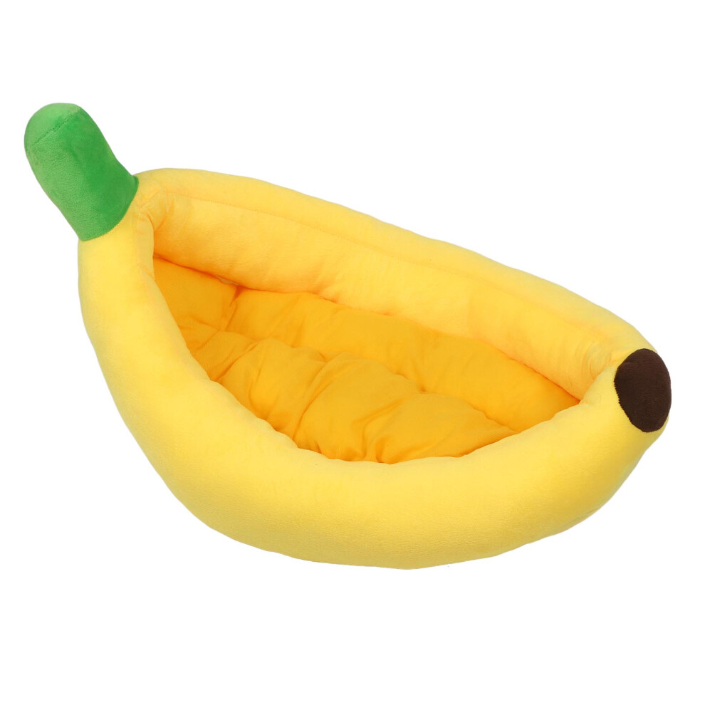 Warm Banana Shaped Cat Bed â Soft Plush, Cozy Pet Sleeping Bed for Winter, M