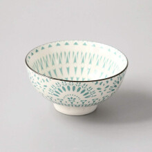 4.5Inch Ceramic Rice Bowl with AntiScalding Design, Legged Porcelain Soup Bowl for Kitchen