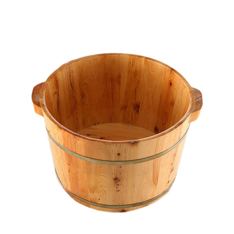 Wooden Foot Bath Tub with Handle, Durable Multipurpose Basin, Reusable Spa Bucket 30cm x 36cm