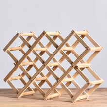 Foldable Wooden Wine Rack 10 Bottle Countertop Holder Rustic SpaceSaving Storage for Kitchen Bars