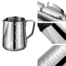 Tazza per schiumatura in acciaio inossidabile da 350 ml con scala e manico antiscivolo