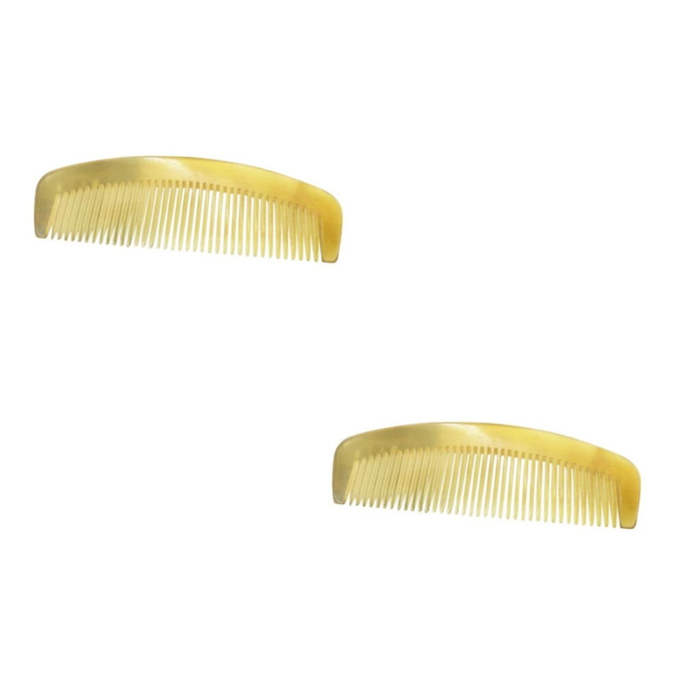 Unisex Sheep Horn Comb Set Prevents Hair Loss Promotes Scalp Circulation Handmade Fine Tooth For Hair