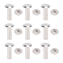 100 Sets Stainless Steel M3 Flat Round Cap Rivets for Leather Craft