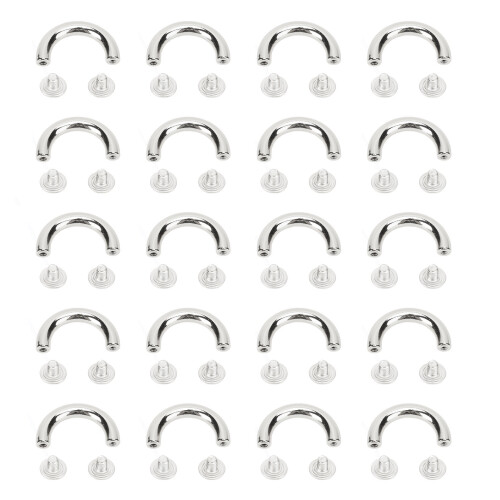 20 Pcs Silver U-Shaped Bag Clasp Connectors 19.5x14mm 2