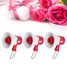 3pcs Mini Megaphone Toy Kids Funny Sound Keychain 7x6x8cm Red